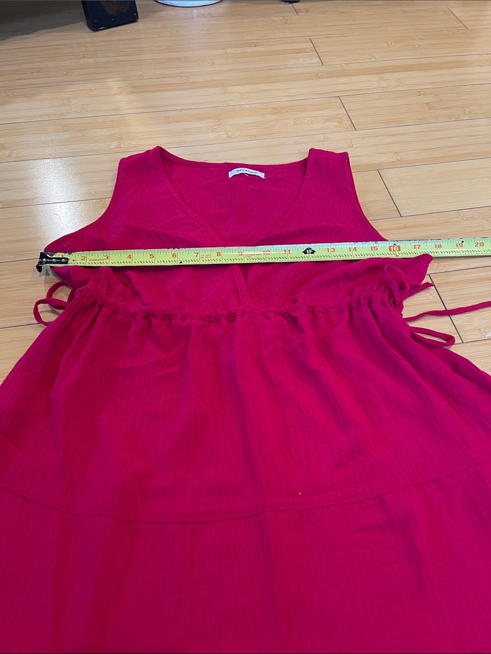 Women Max Studio Vibrant Fuchsia Sleeveless Tiered MIDI Summer Party Dress Small - Picture 6 of 8